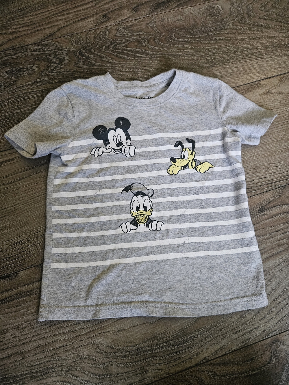 Disney Gray Mickey, Donald & Pluto Short Sleeve Shirt And Gray Shorts - Picture 2 of 5